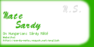 mate sardy business card