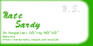 mate sardy business card